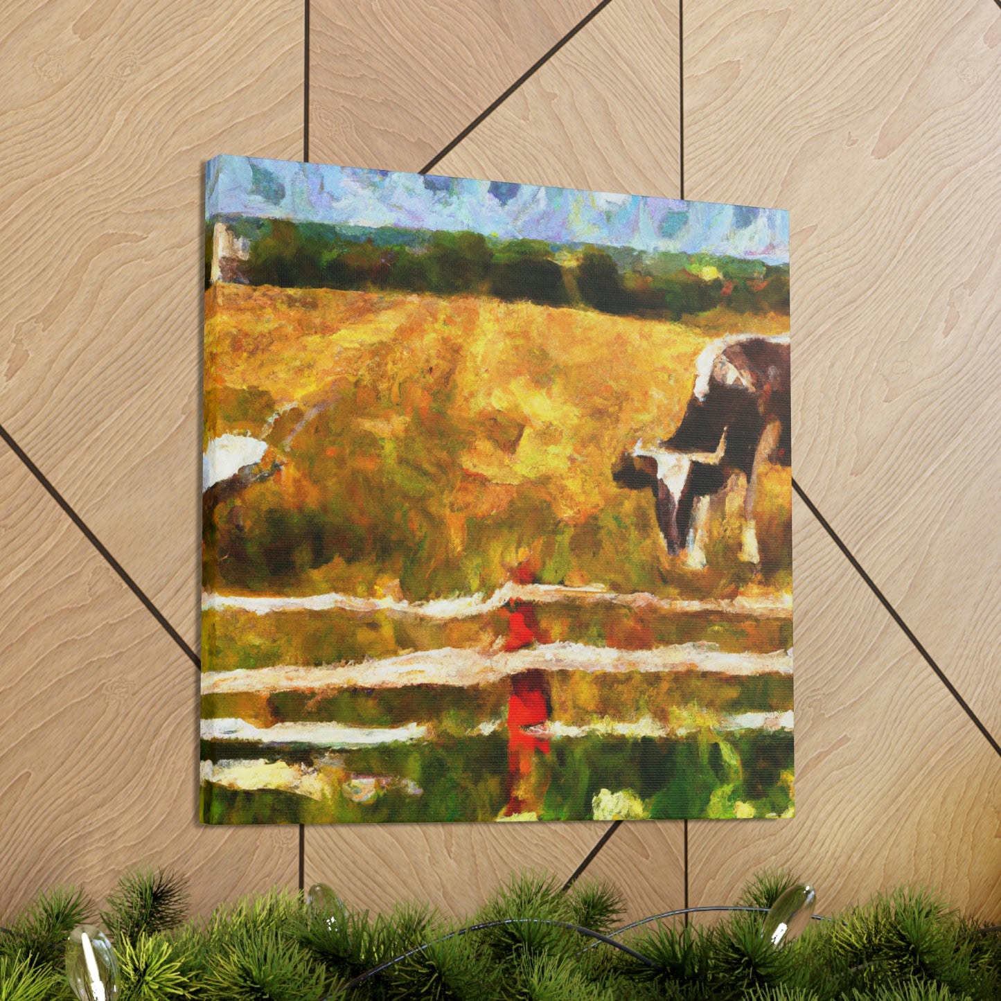 Cow On Pastureland - Canvas