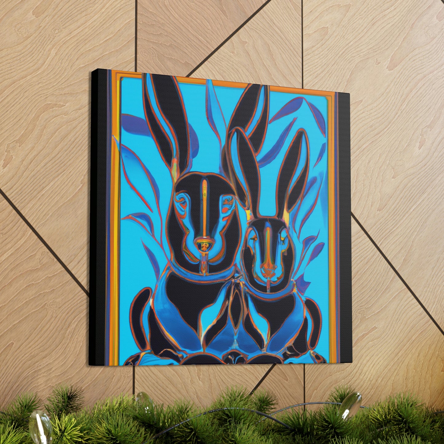 "Rabbits in Deco Land" - Canvas