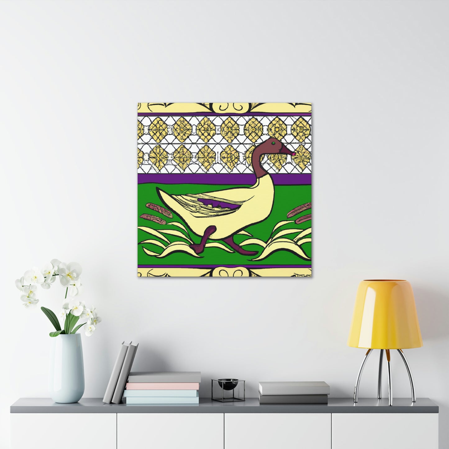 "Duck in Art Nouveau". - Canvas