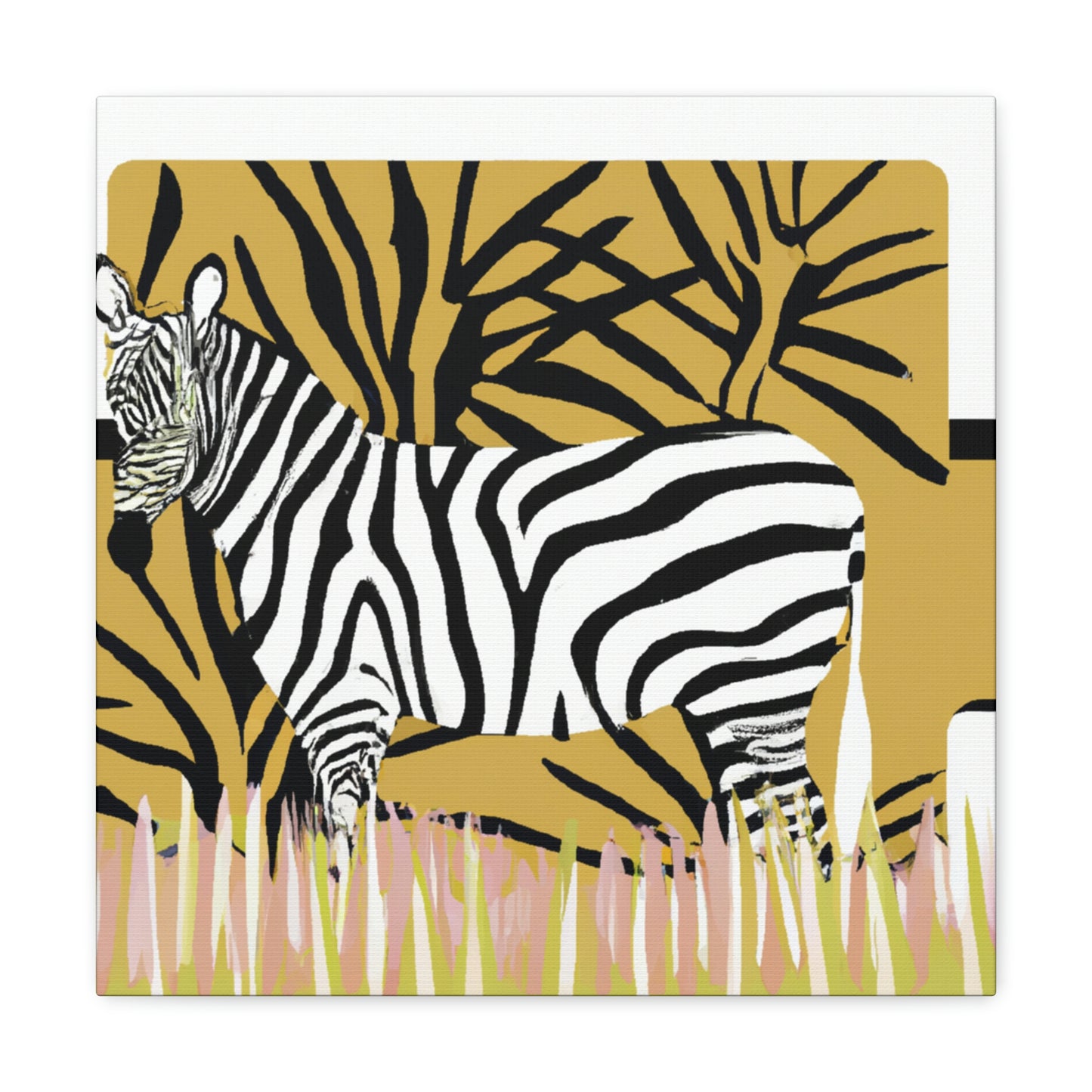 "Gilded Zebra Splendor" - Canvas