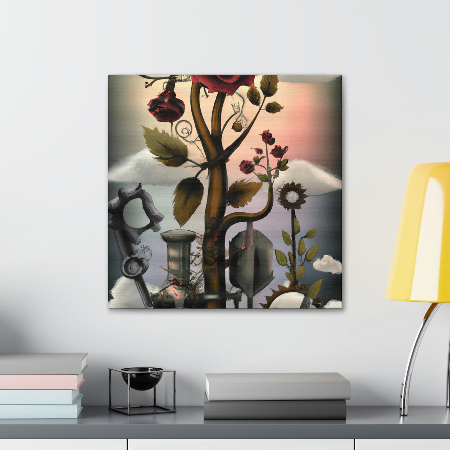 Rose and Brass Blooms - Canvas