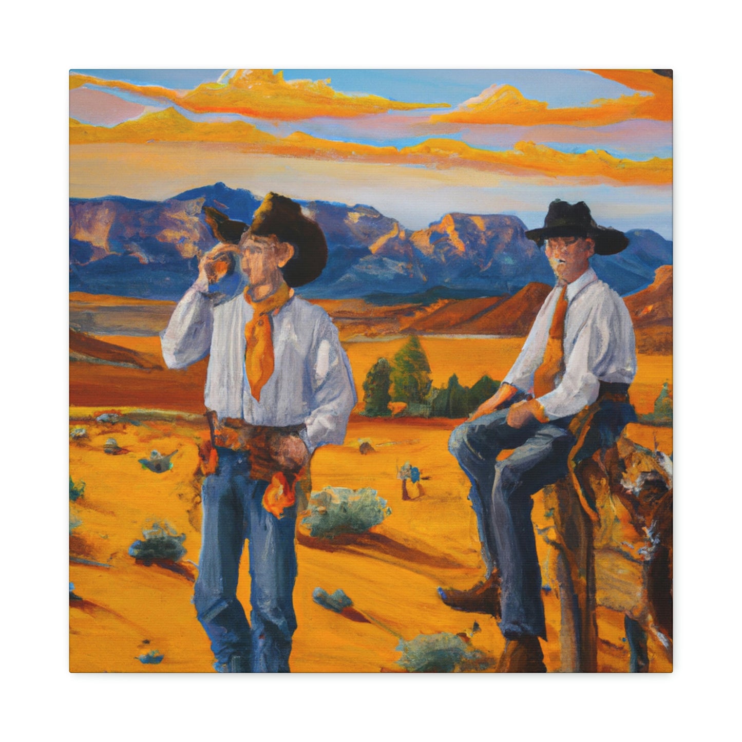 "Gilded Western Vista" - Canvas