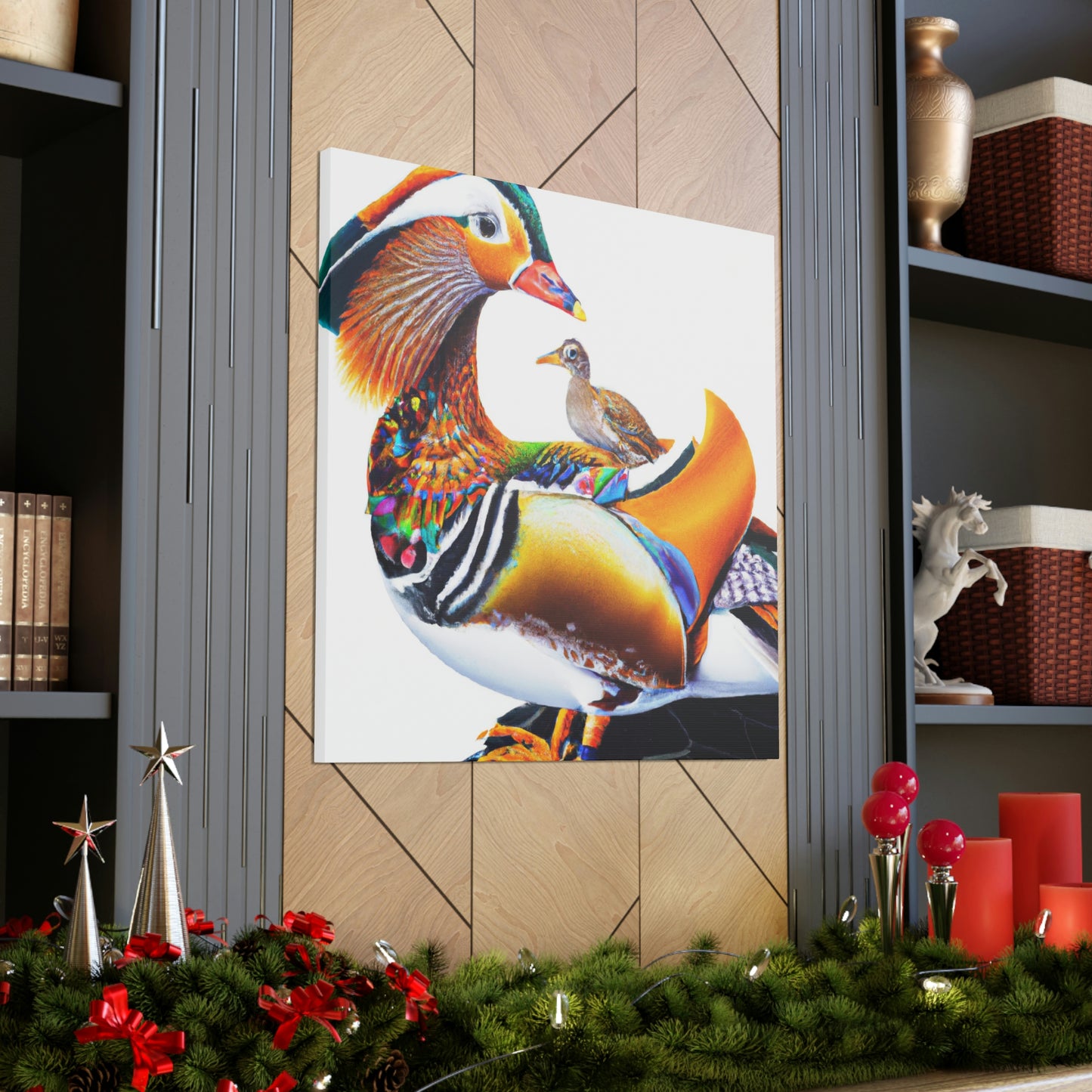 "Mandarin Ducks in Flight" - Canvas