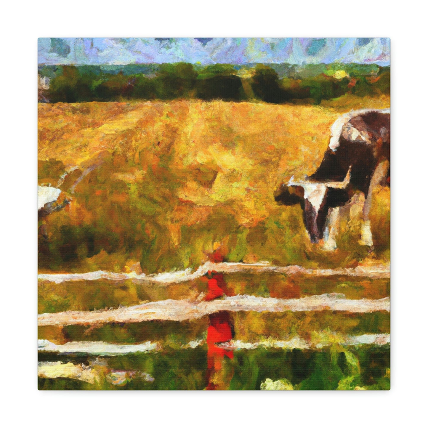 Cow On Pastureland - Canvas