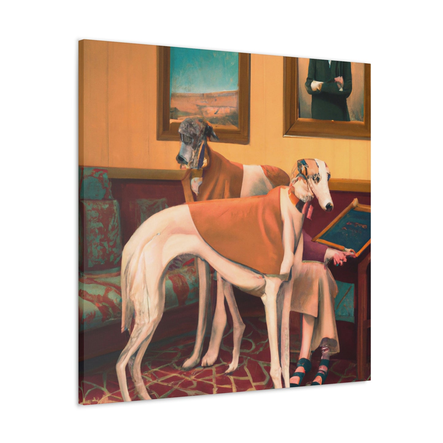 Greyhound in Moonlight. - Canvas