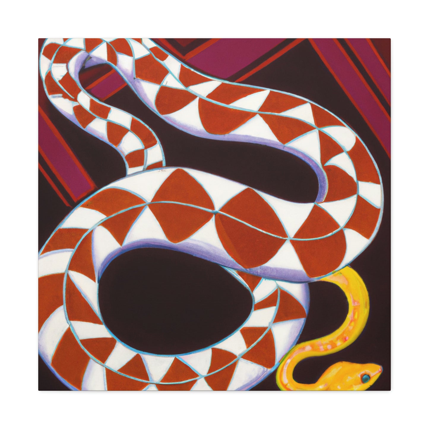 "Snake with Deco Poise" - Canvas