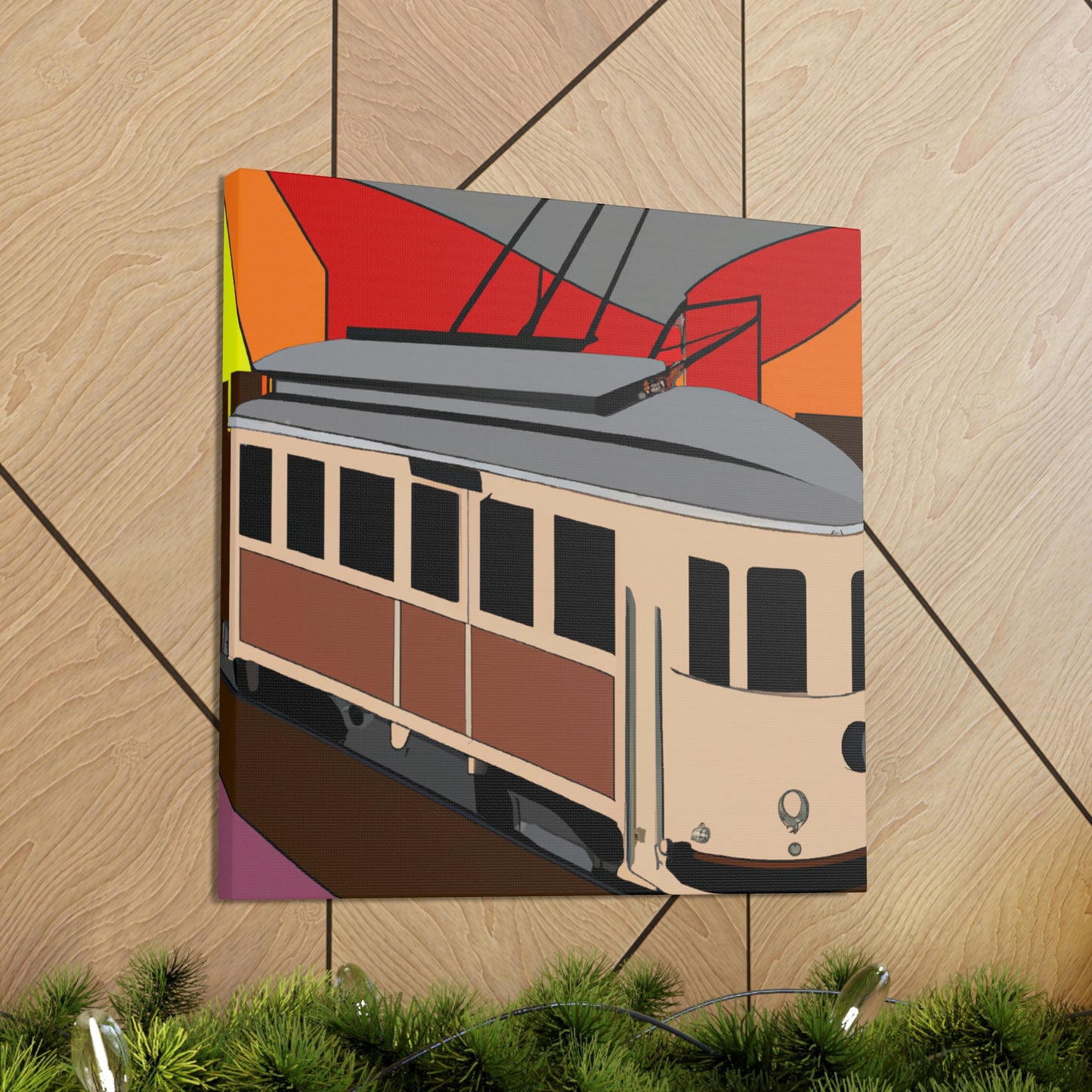 "Tram of Twinkling Lights" - Canvas