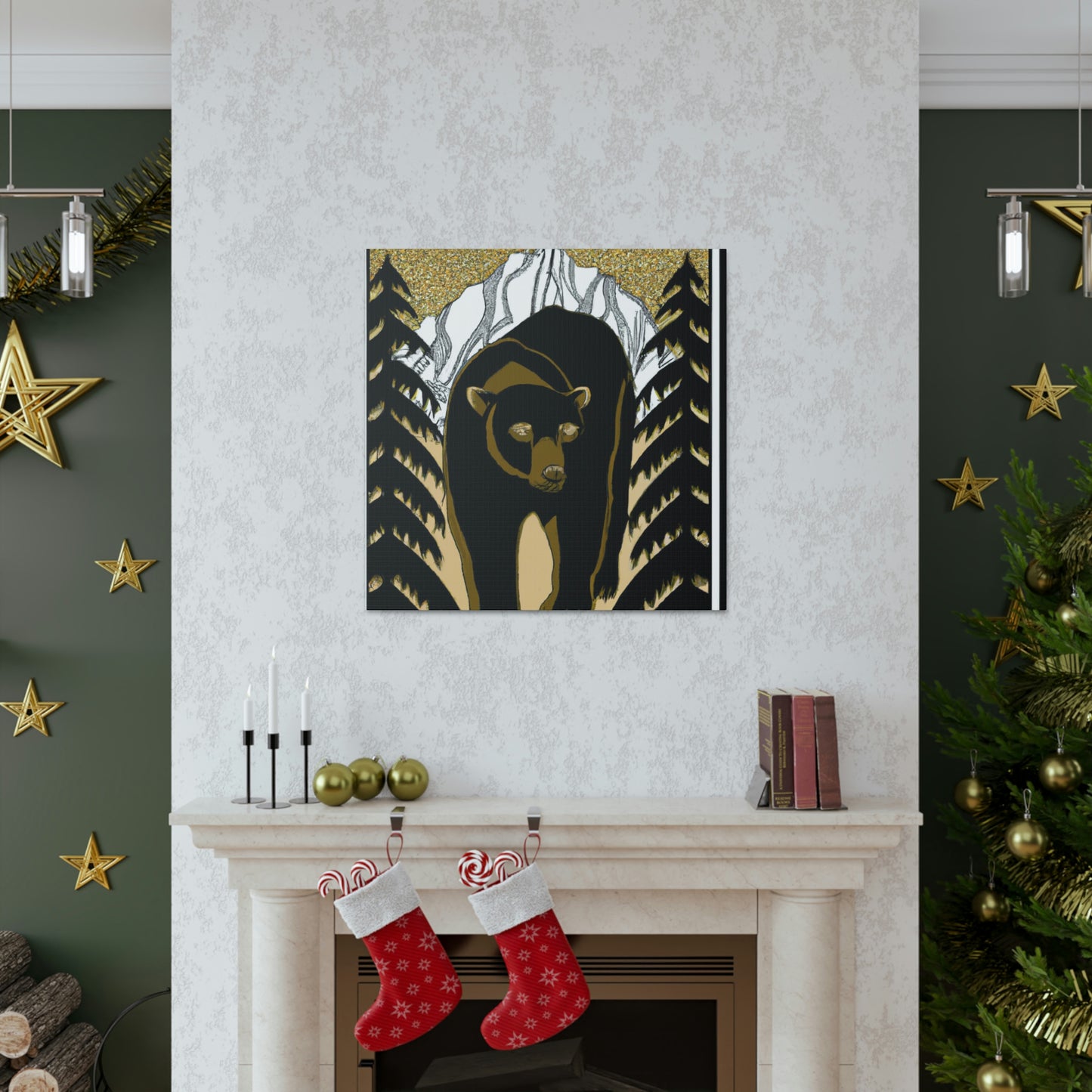 Dancing Art Deco Bear - Canvas