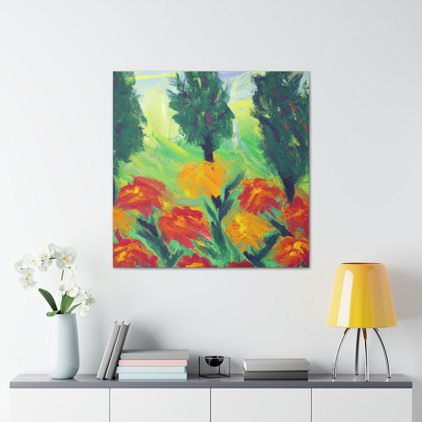 Marigolds in Expressionism - Canvas