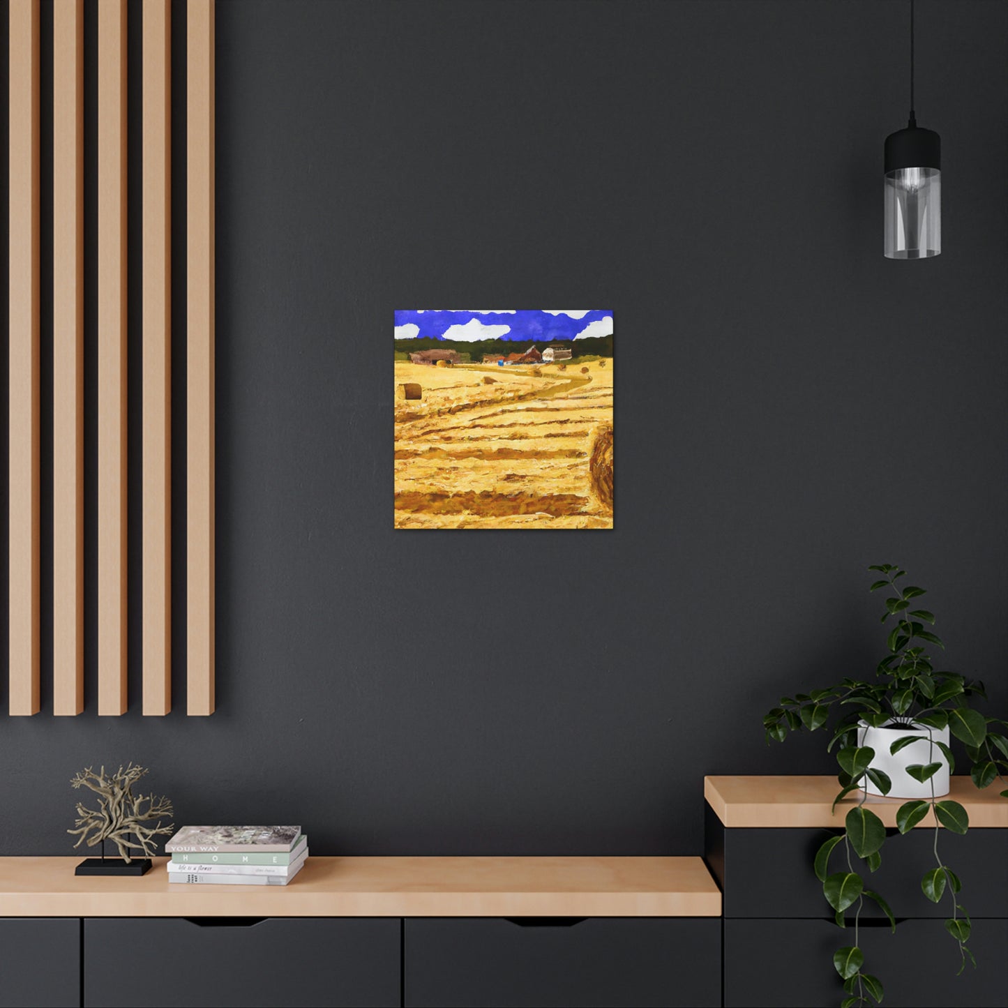 Hayfield by Moonlight - Canvas