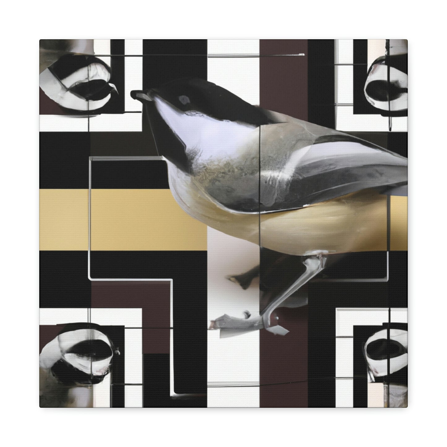 "Chickadee in Deco Style" - Canvas