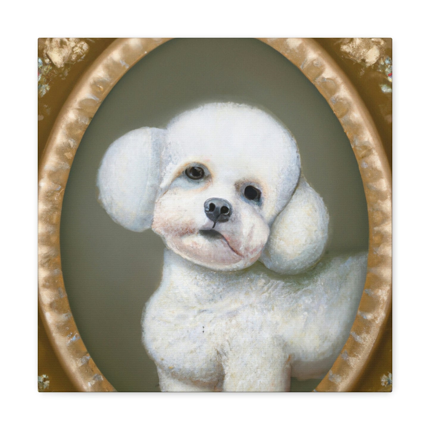 "Frolicking Bichon Frise" - Canvas