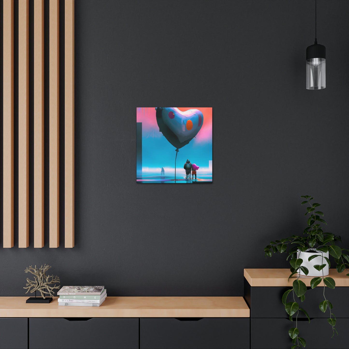 "Heart Balloon Ascension" - Canvas