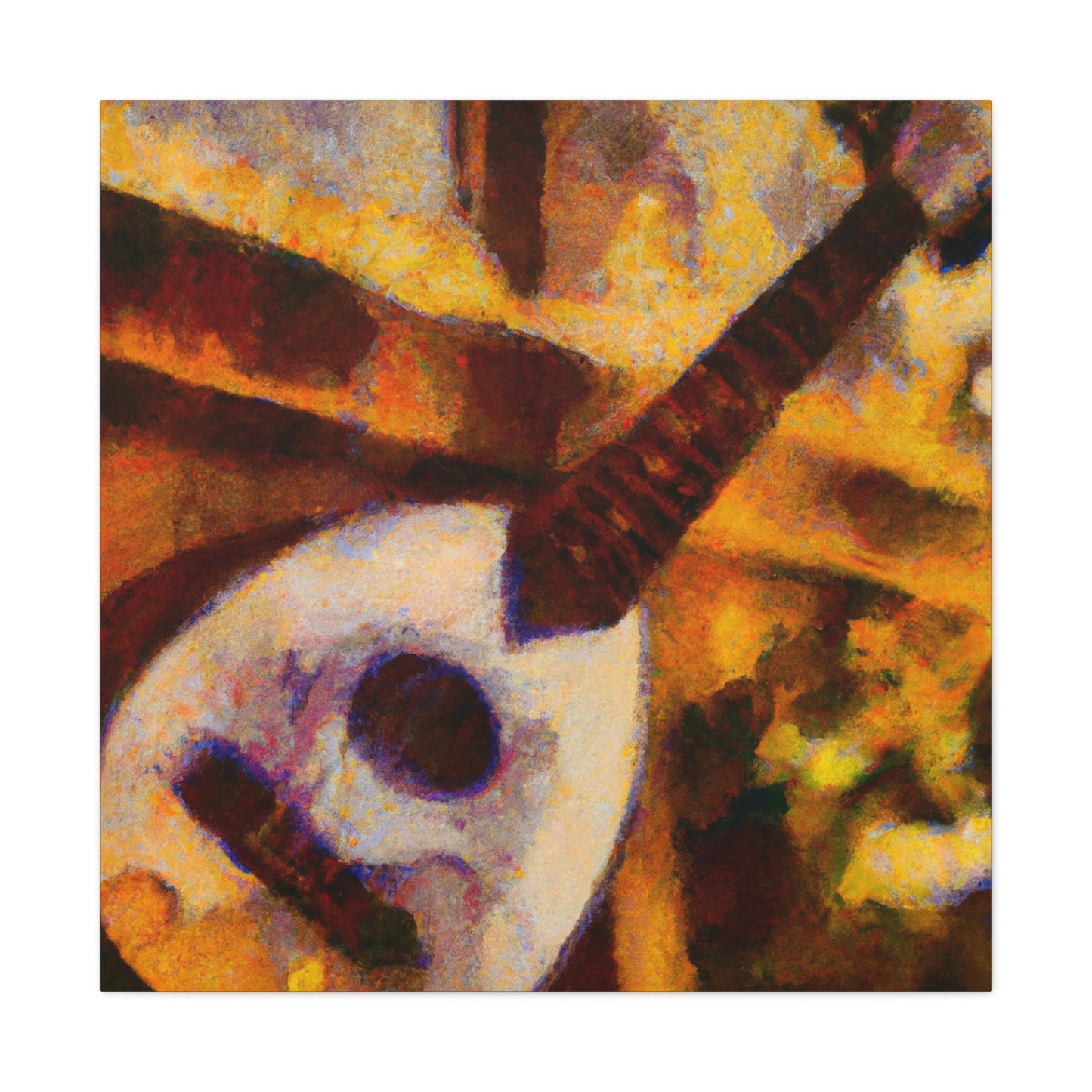 Mandolin in Moonlight. - Canvas