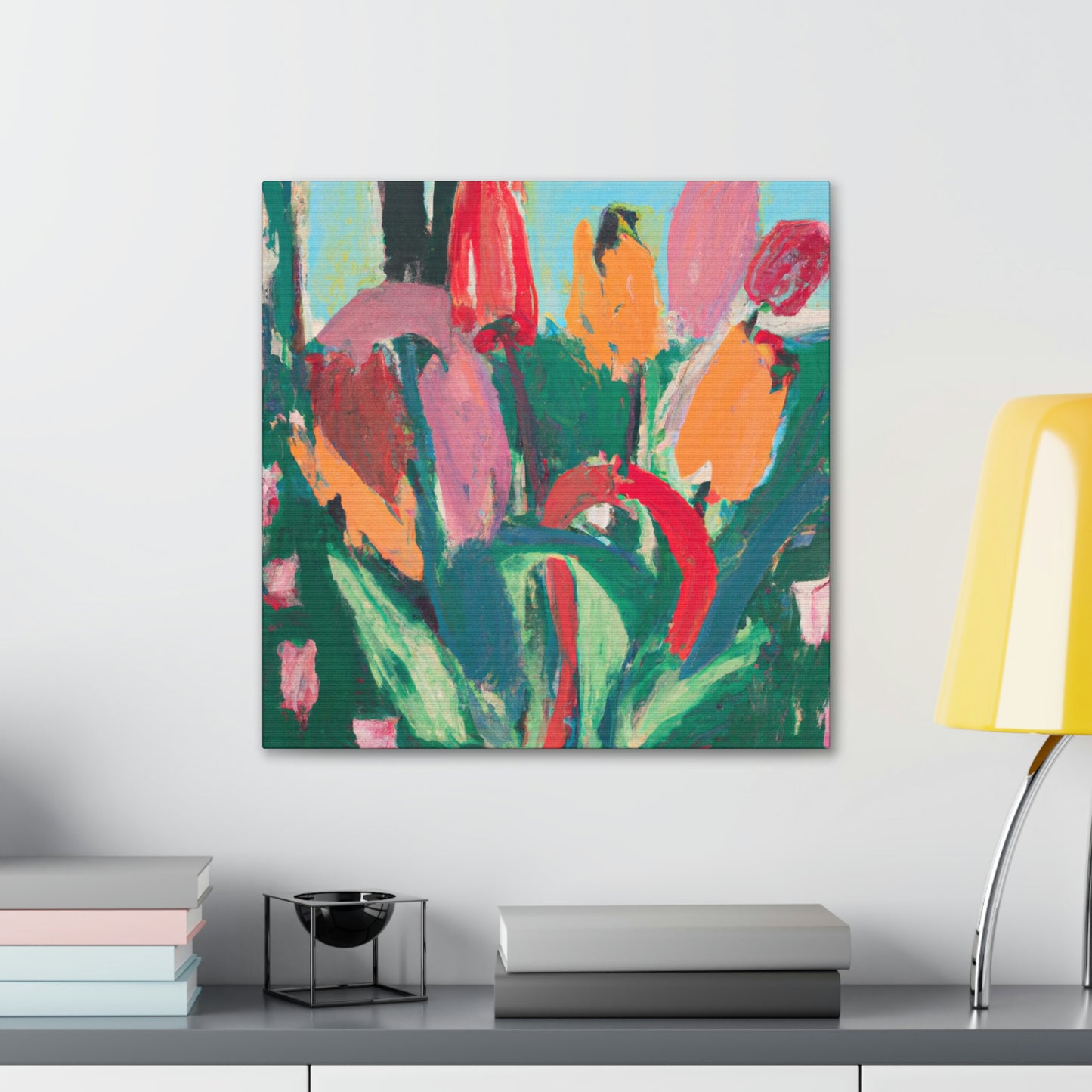 Tulip Symphony in Red - Canvas