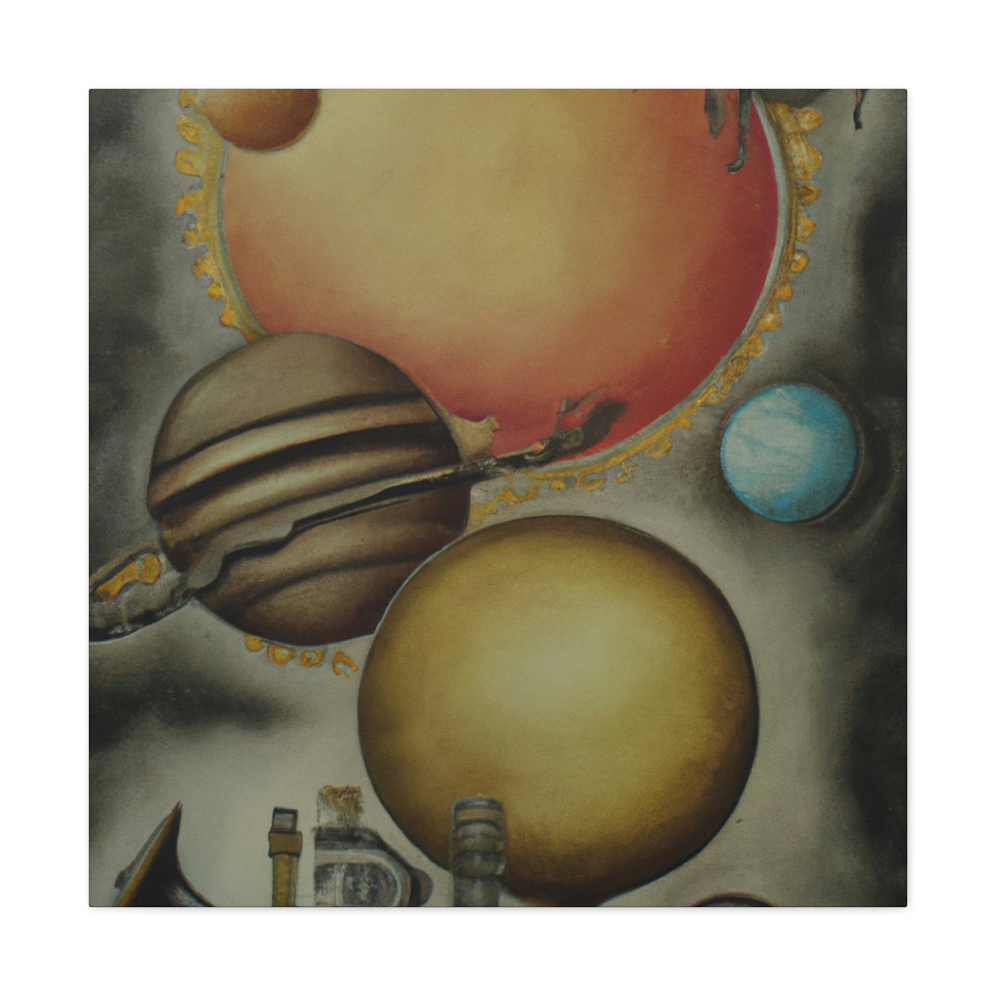 Steampunk Planets Violet - Canvas