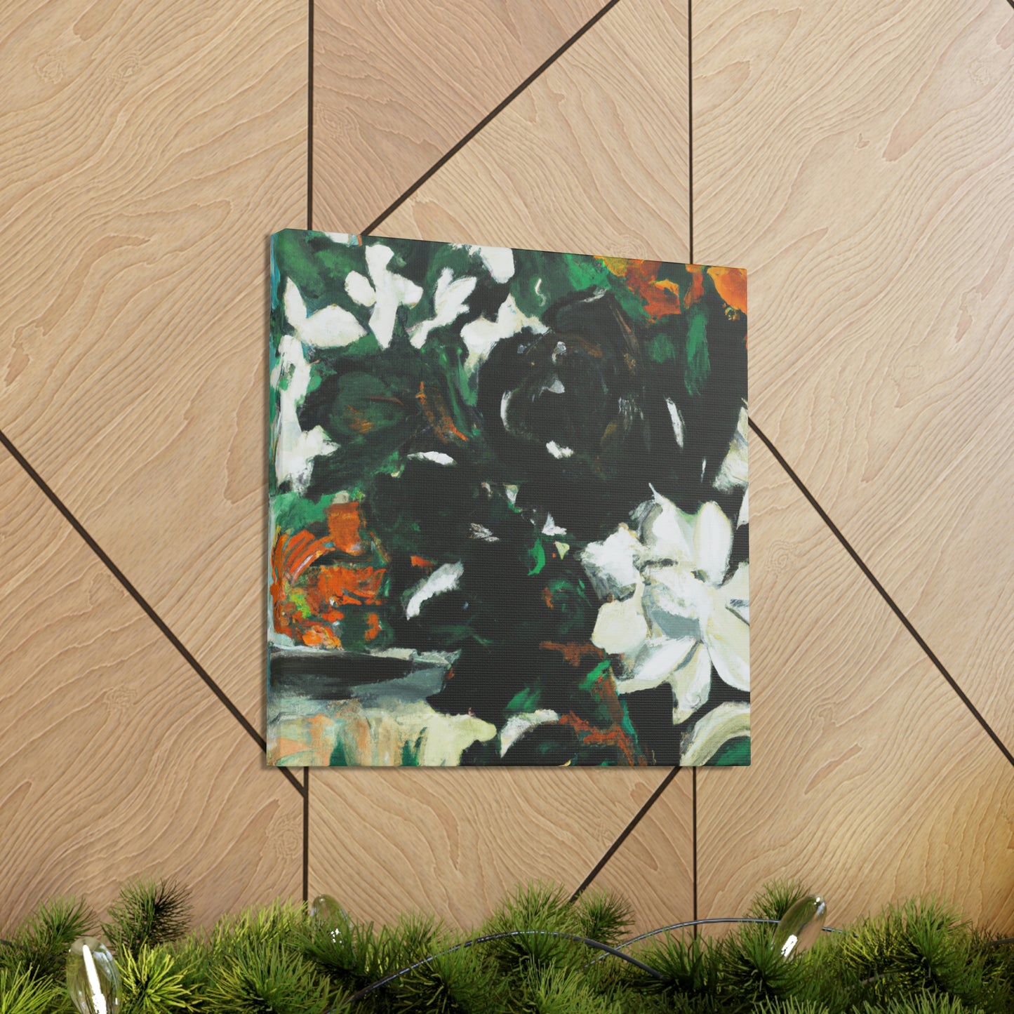 Gardenia's Expressionist Bloom - Canvas