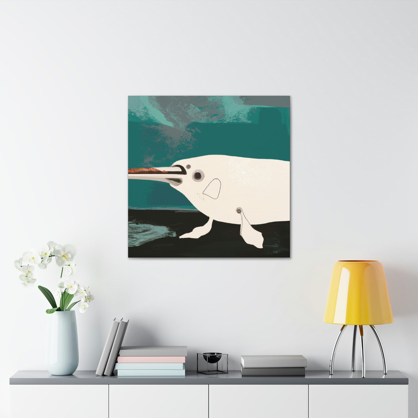 "Narwhal Dreaming Blue" - Canvas