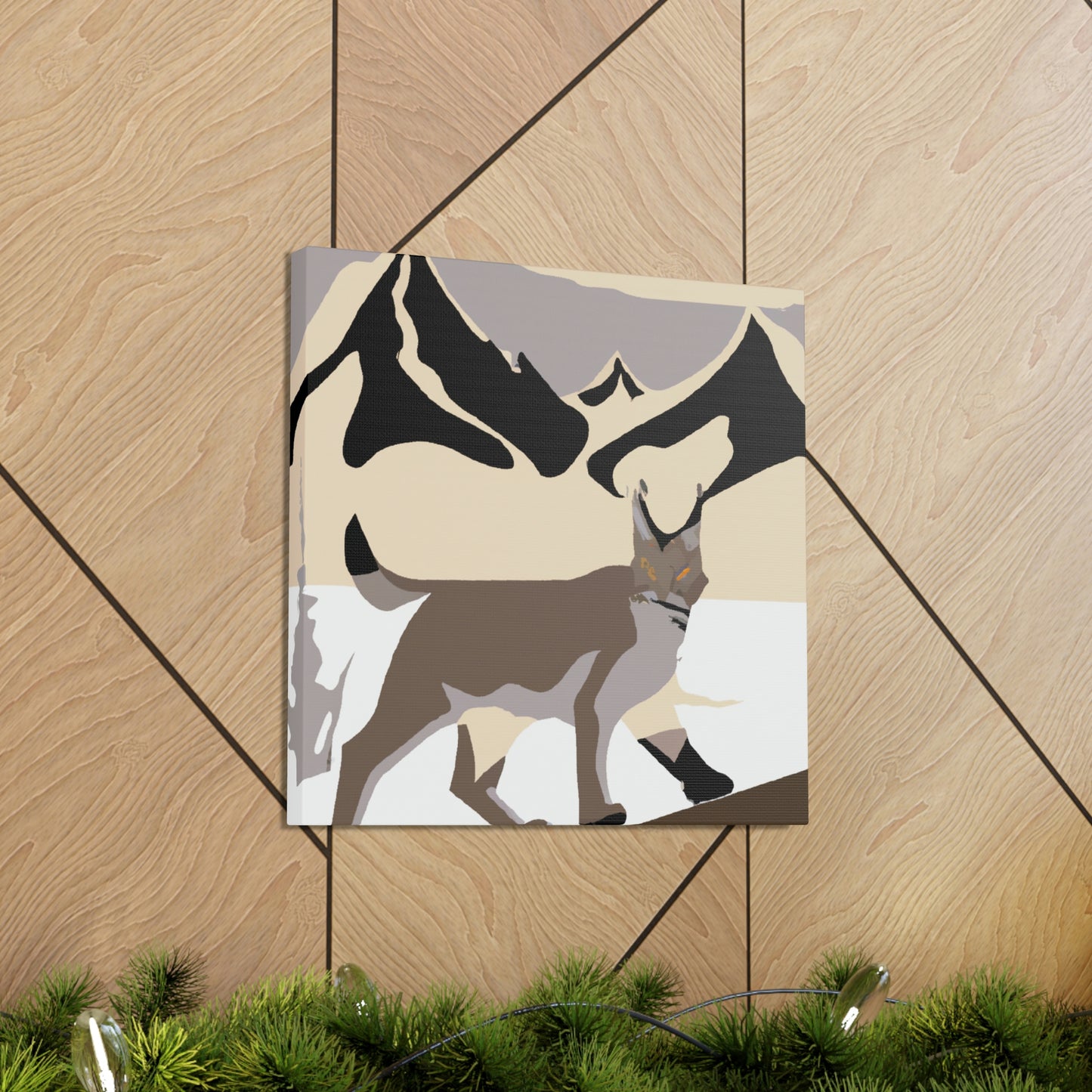 "Bobcat in Art Deco" - Canvas