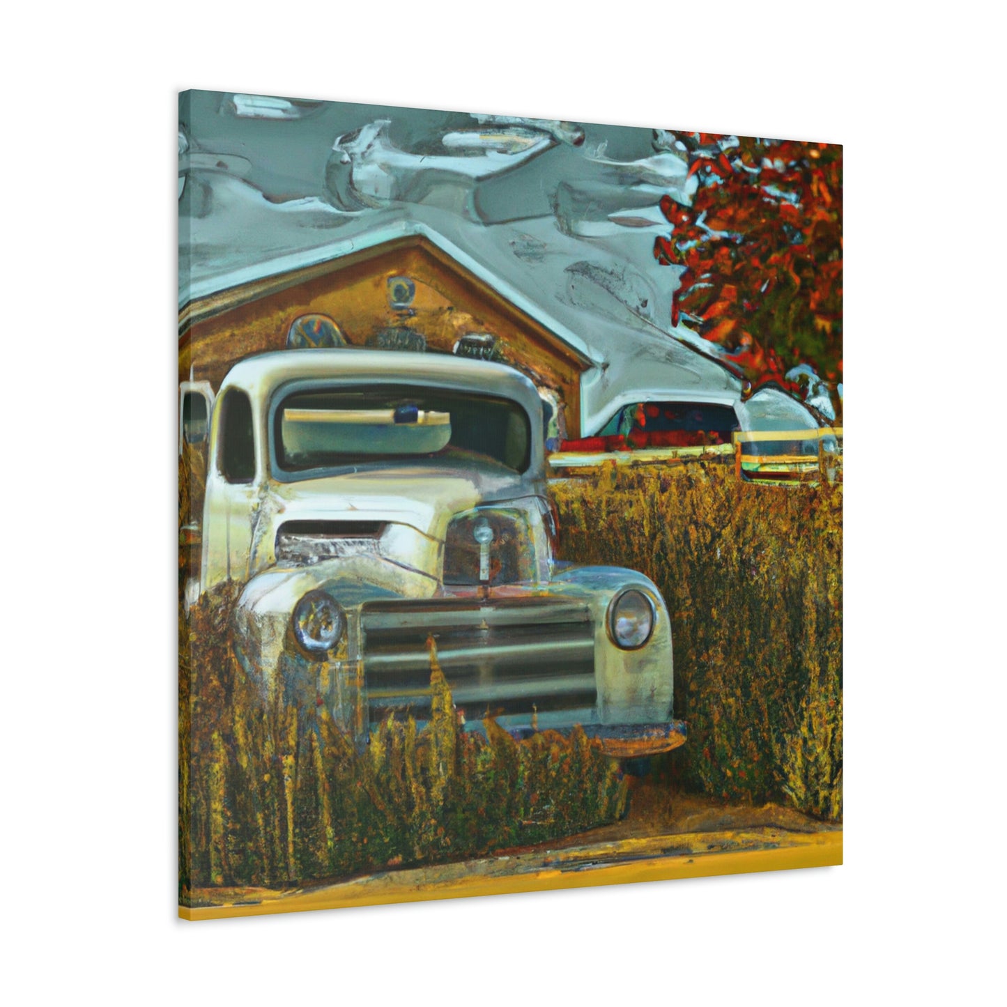 "Rustic Retreat Truckscape" - Canvas