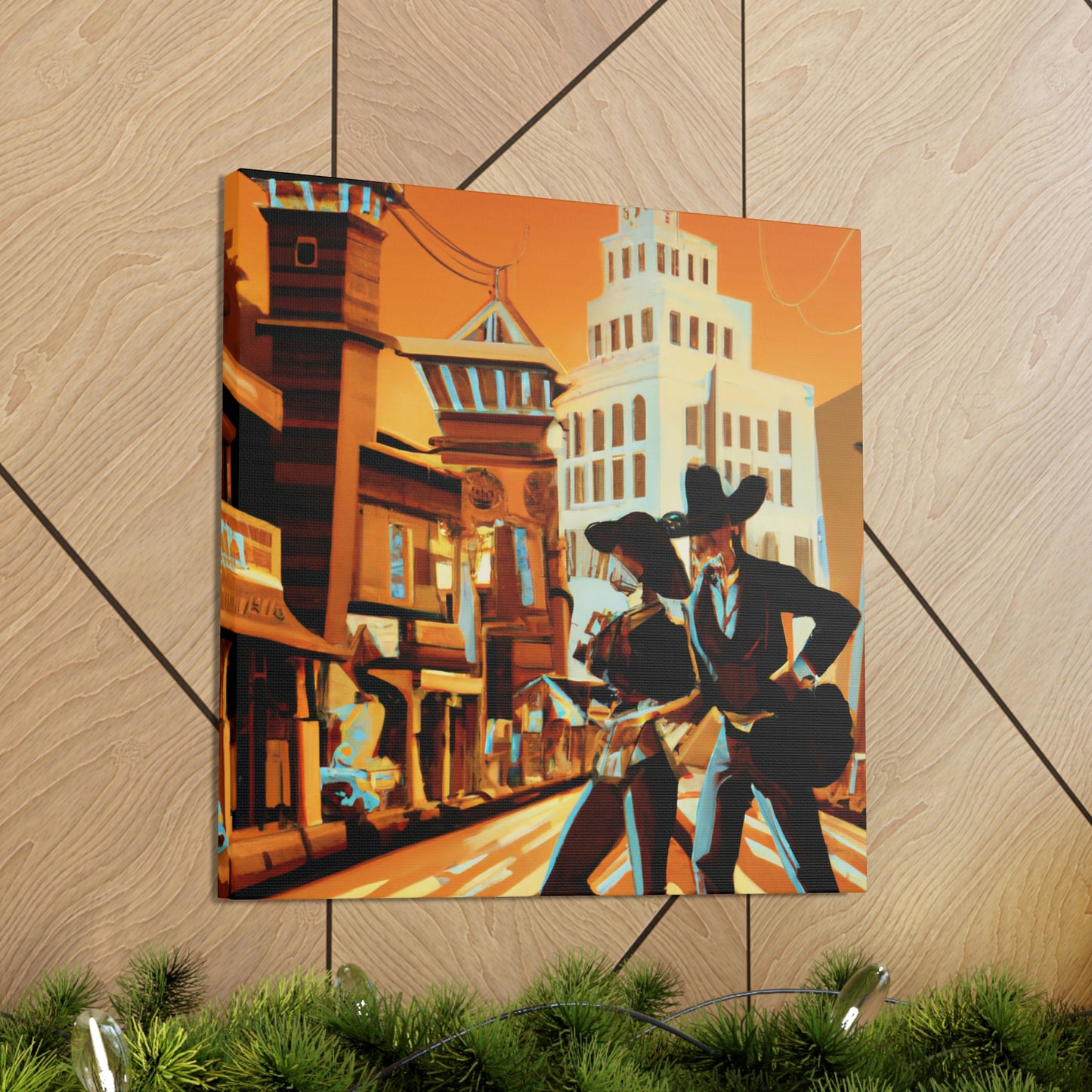 "Old West Glitz City" - Canvas