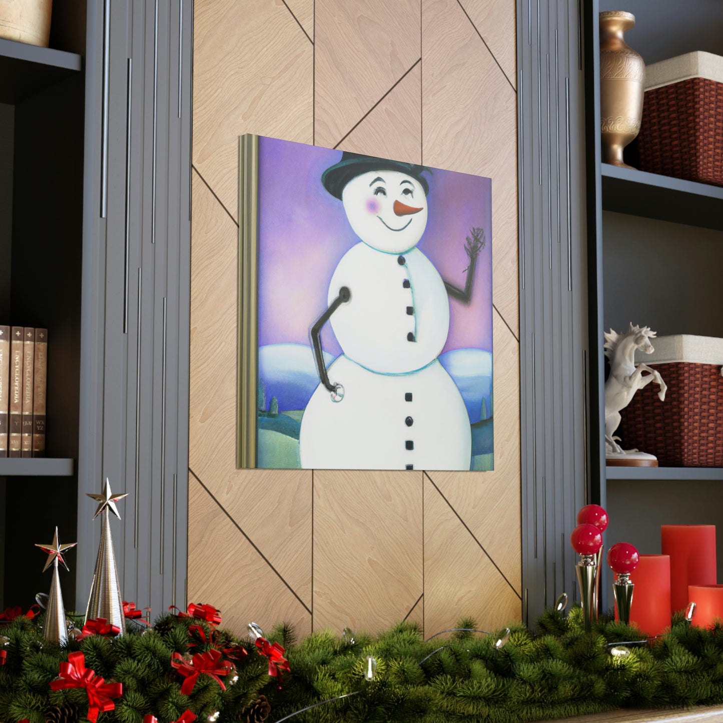 Chilling Art Deco Snowman - Canvas