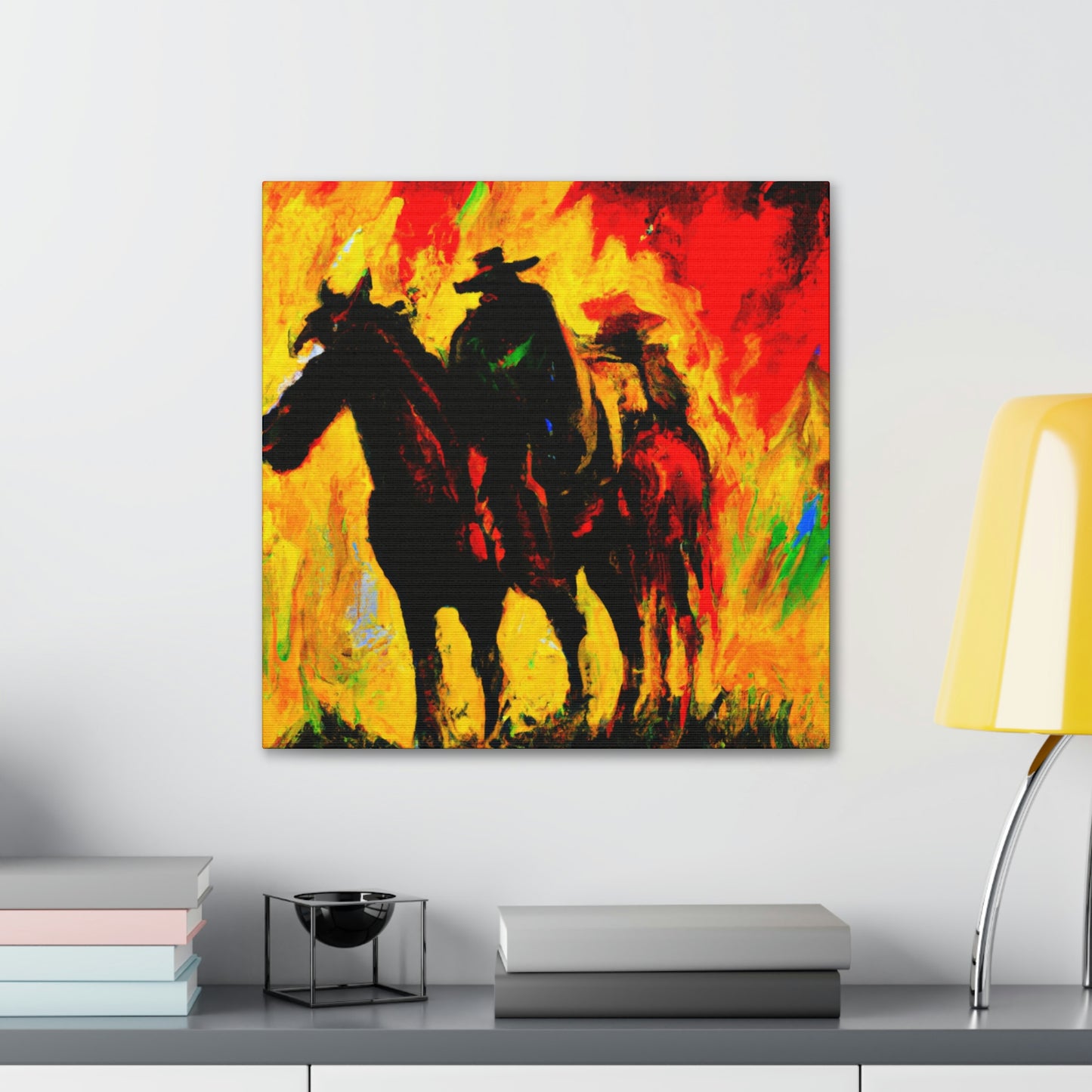 Cowboy and Steed. - Canvas