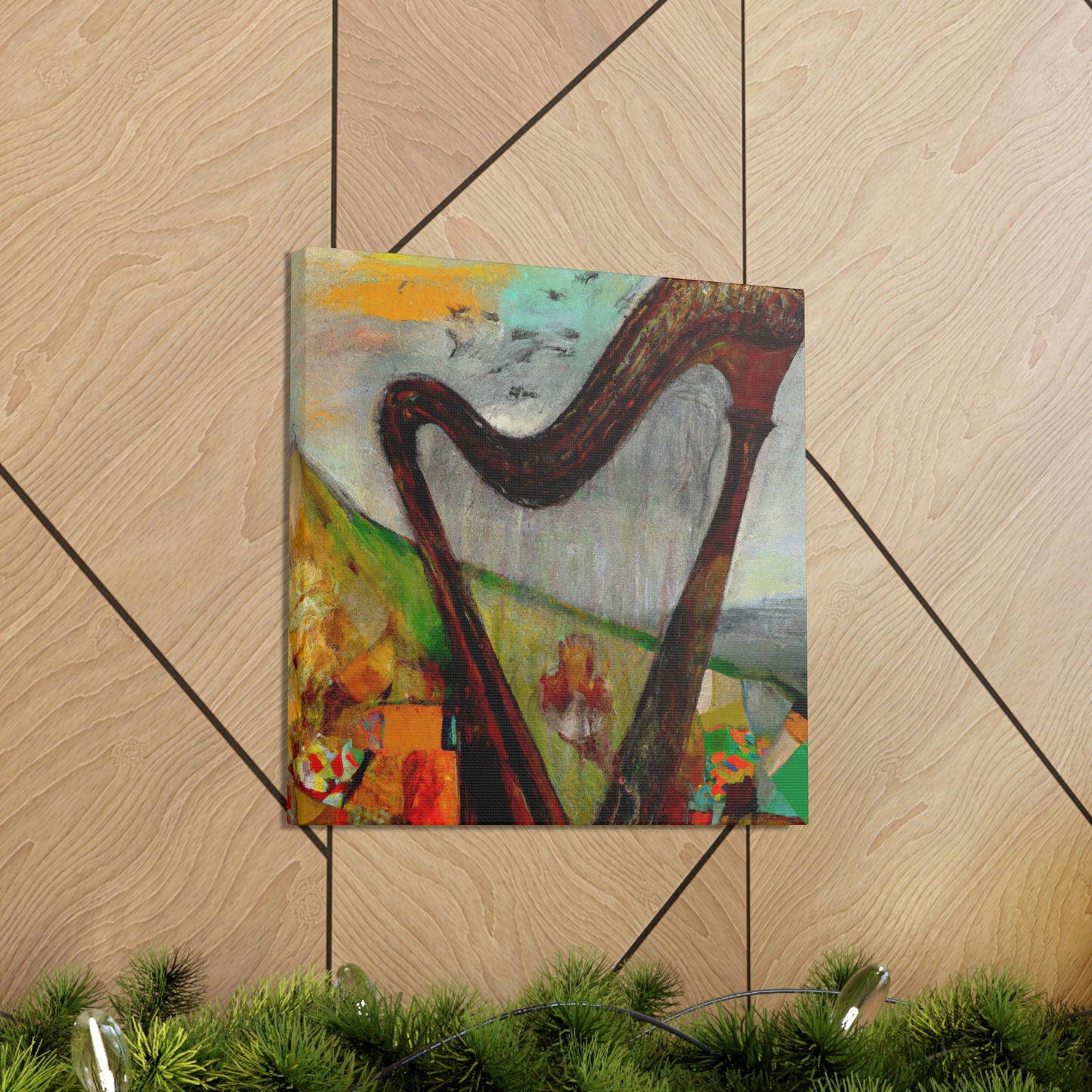 "Harp in Harmonious Colors" - Canvas