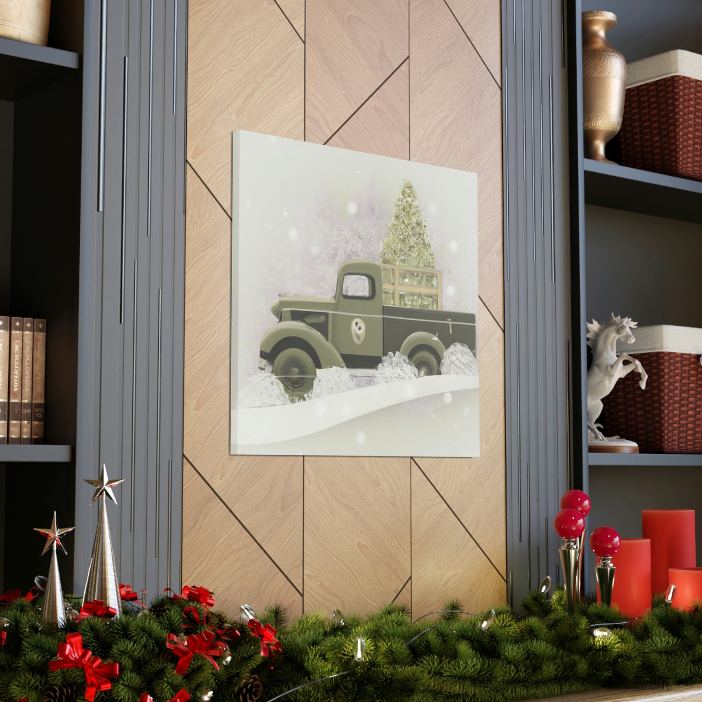 "Christmas Wishes Delivery Truck" - Canvas