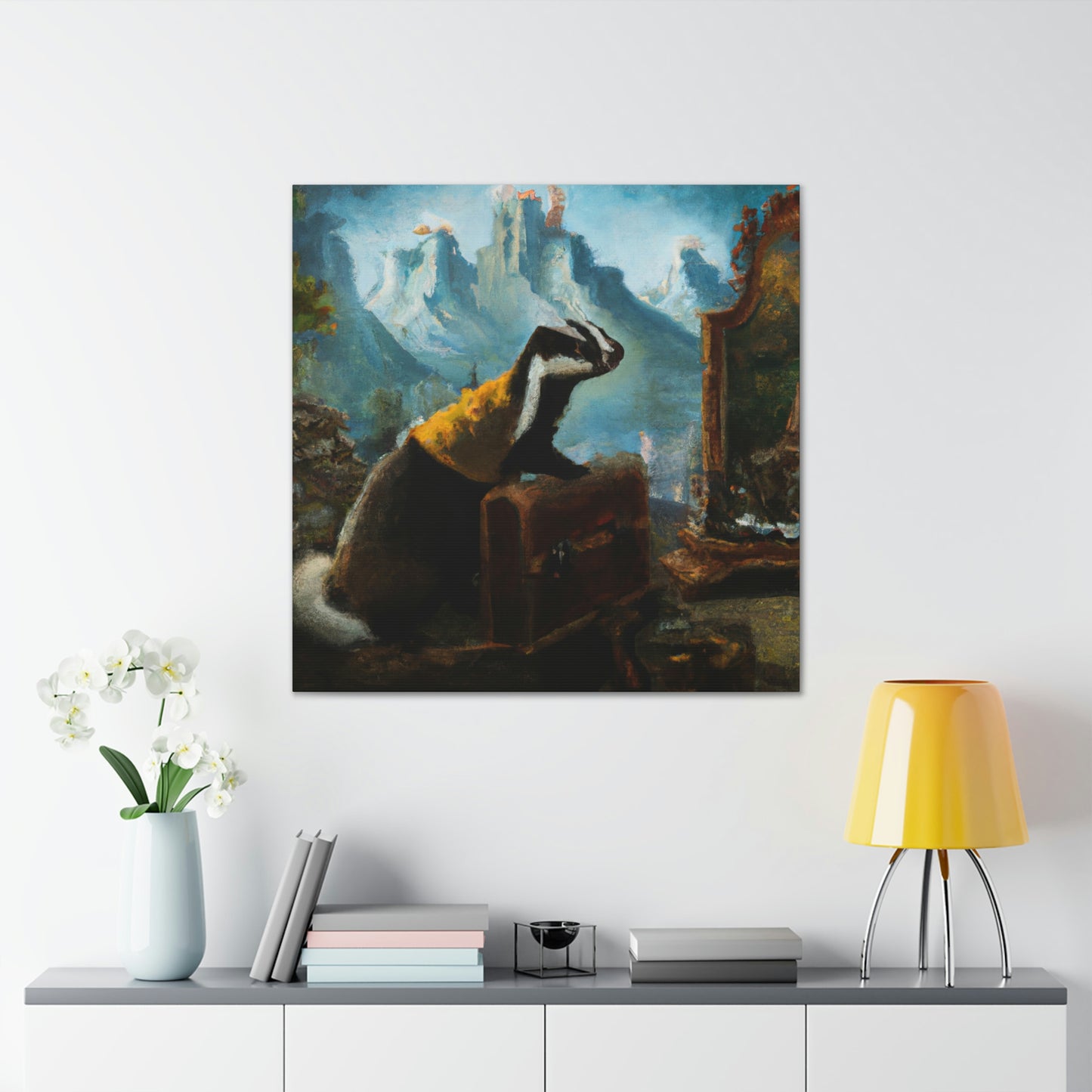 Badger in Steampunk World - Canvas