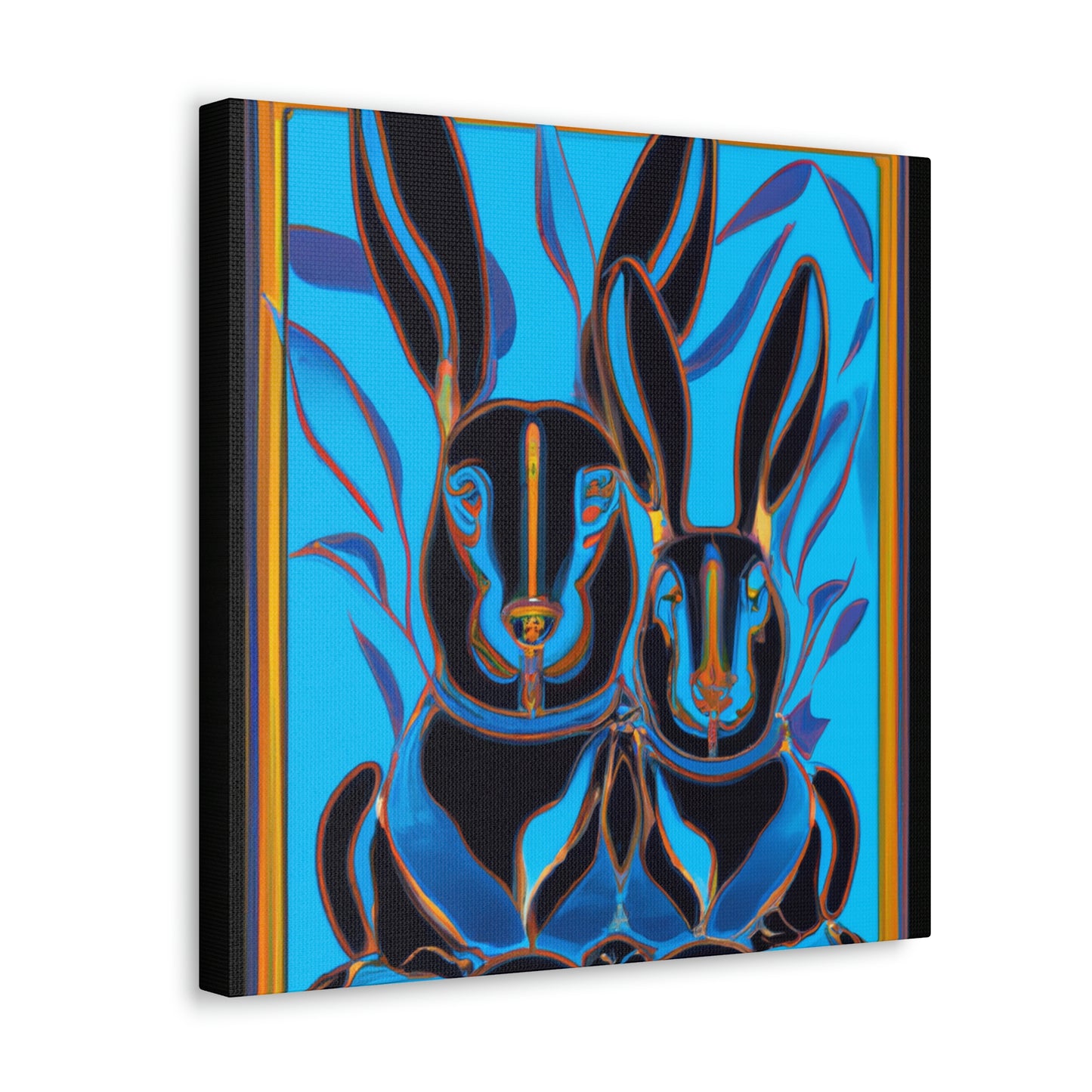 "Rabbits in Deco Land" - Canvas