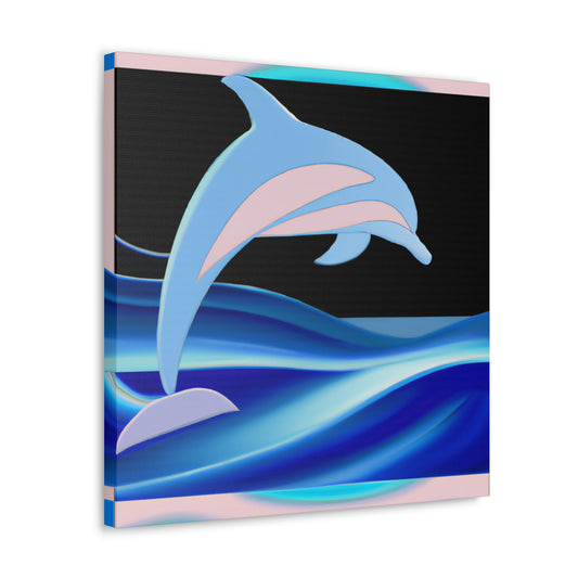 "Dancing Dolphin Deco" - Canvas