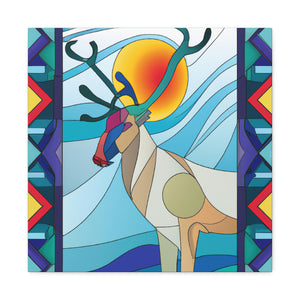 "Reindeer's Radiant Dance" - Canvas