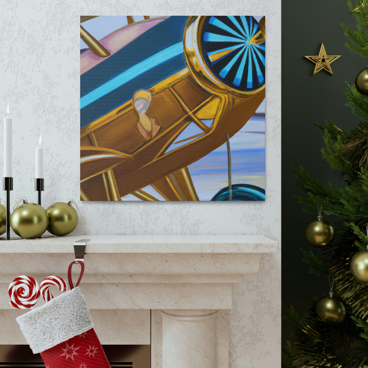 Vintage Airplane Fantasy - Canvas