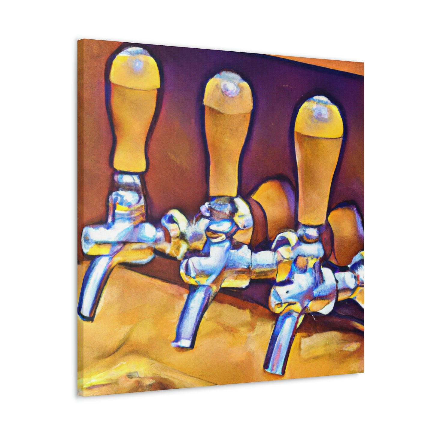 Pouring Night Bar Tap - Canvas