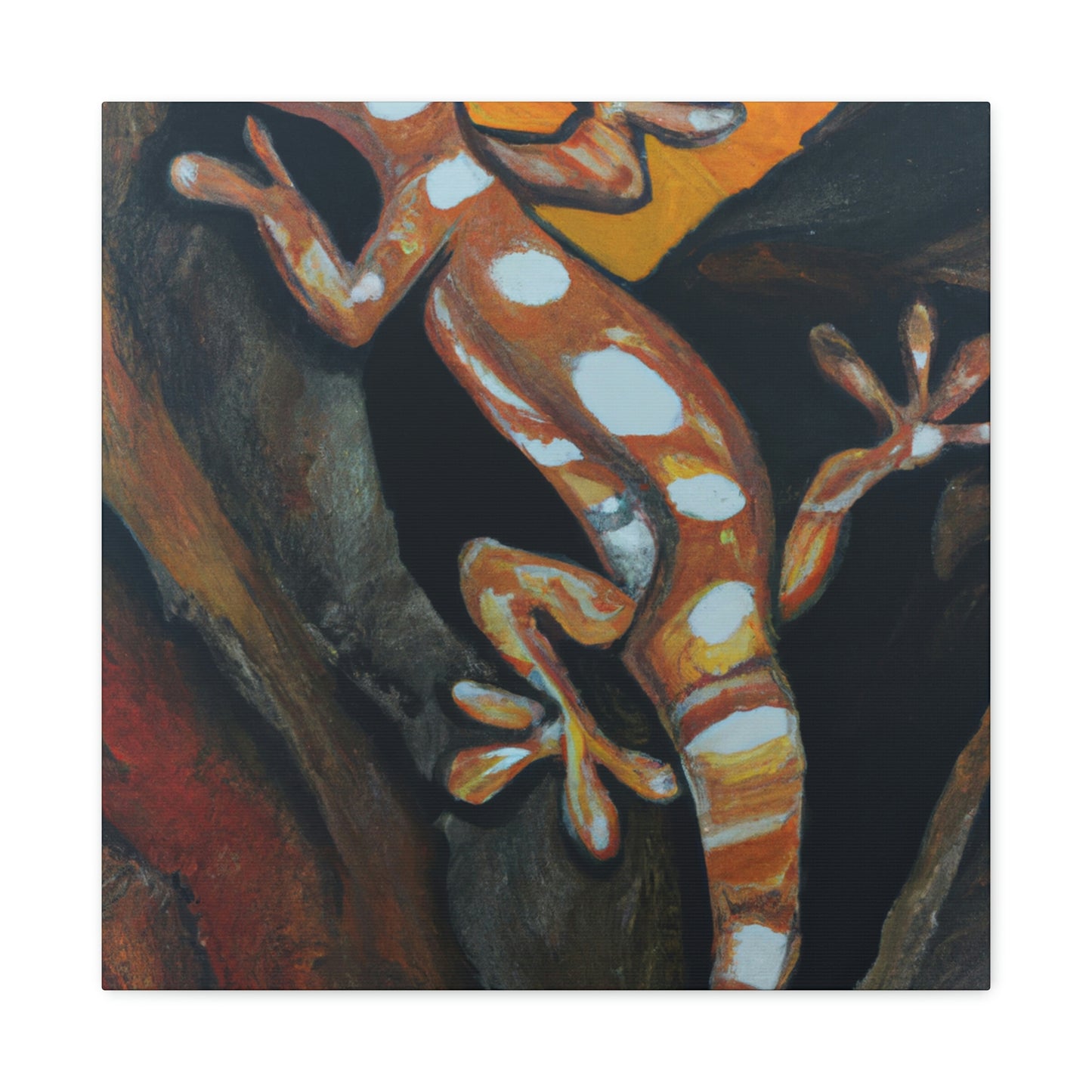 "Gecko on Canvas 1940". - Canvas