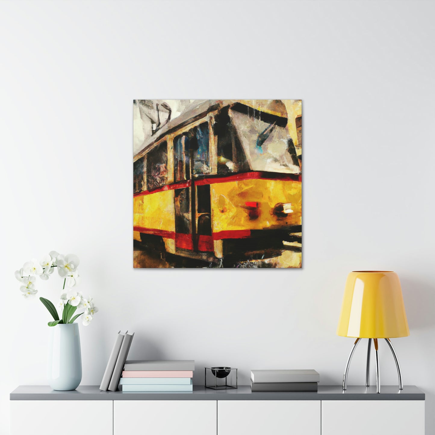 Tram in the Night - Canvas