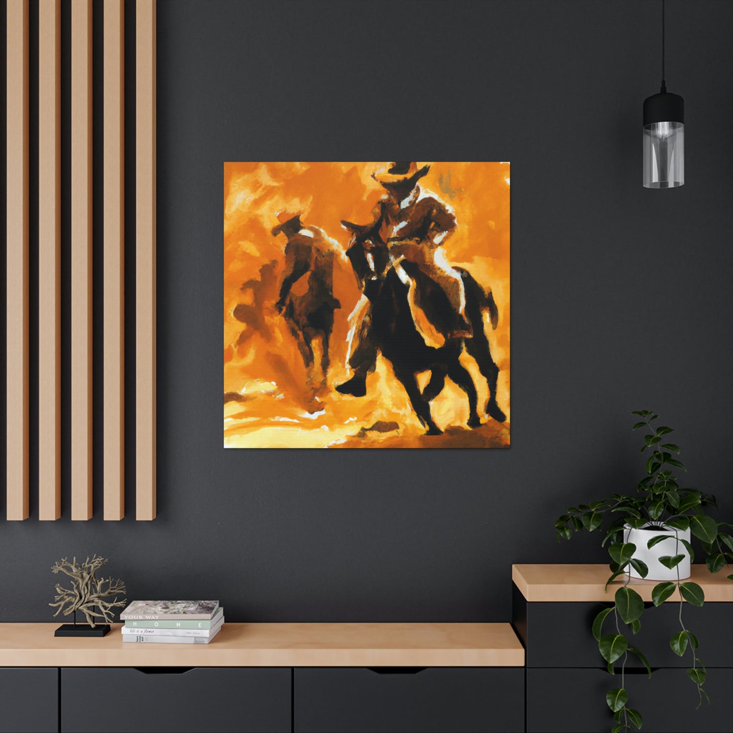 Rodeo Wild West Scene - Canvas