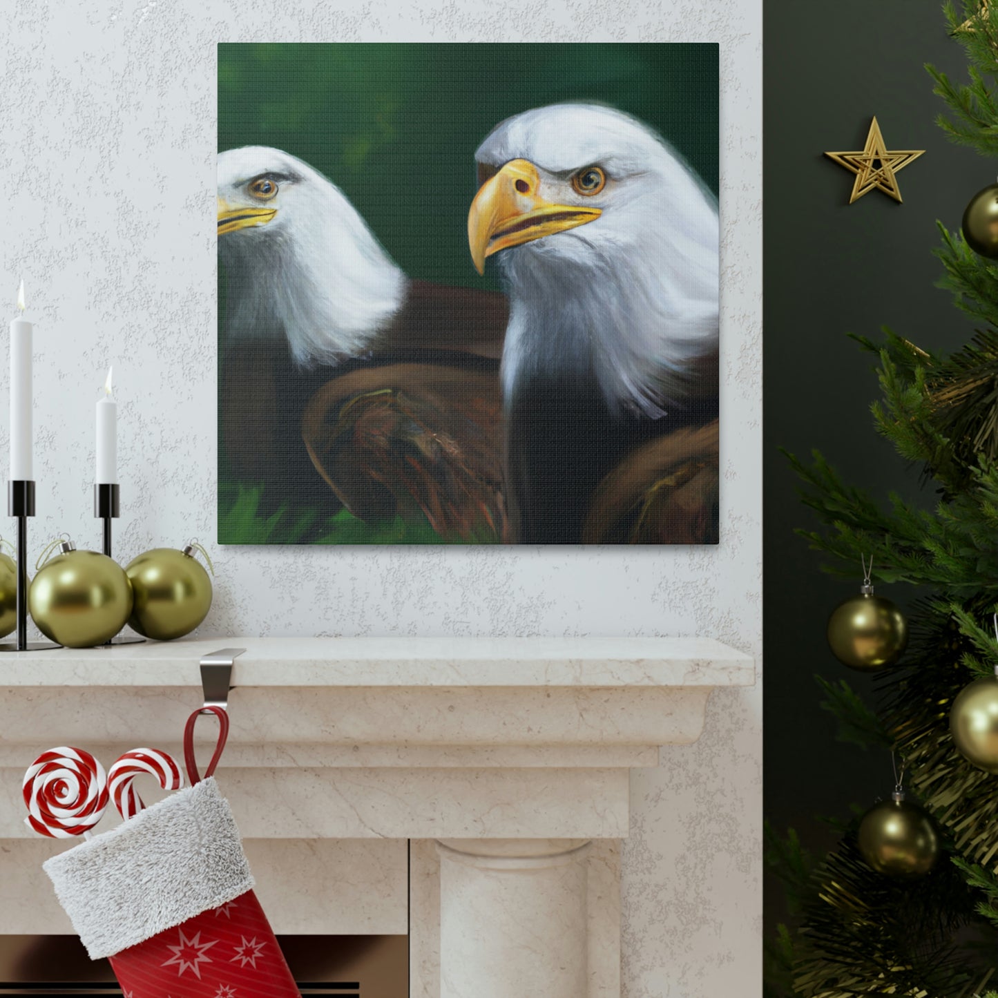 Bald Eagles in Flight - Canvas