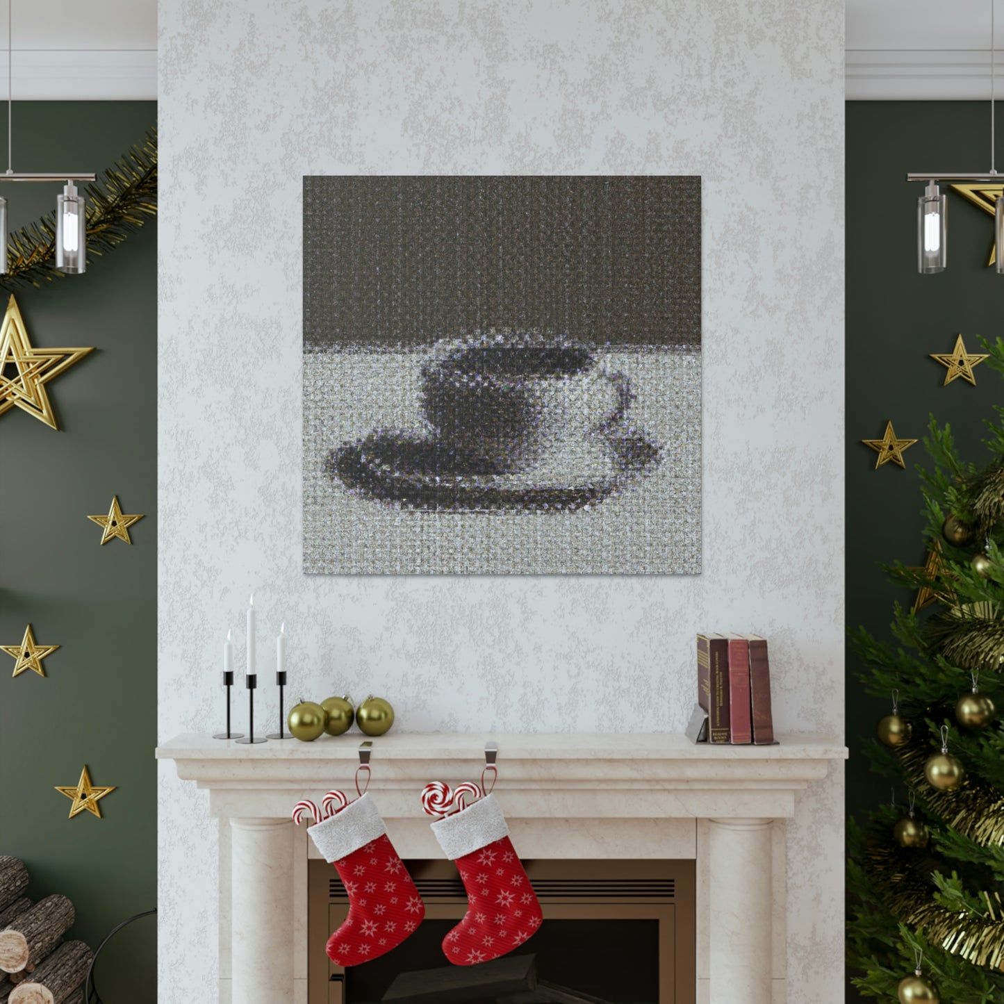 Coffee in Pointillism - Canvas