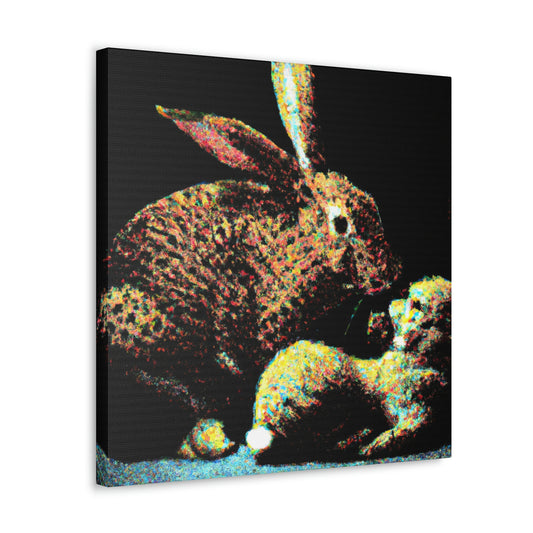 Rabbit's Pointillist Dream - Canvas