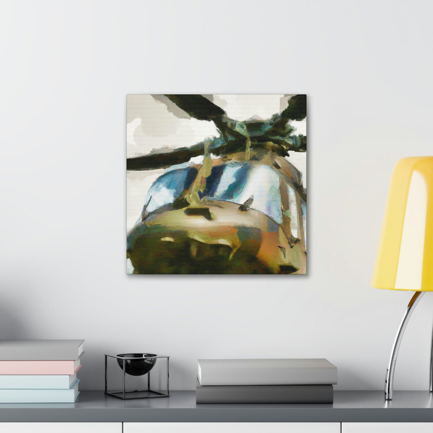 Helicopter in Flight - Canvas