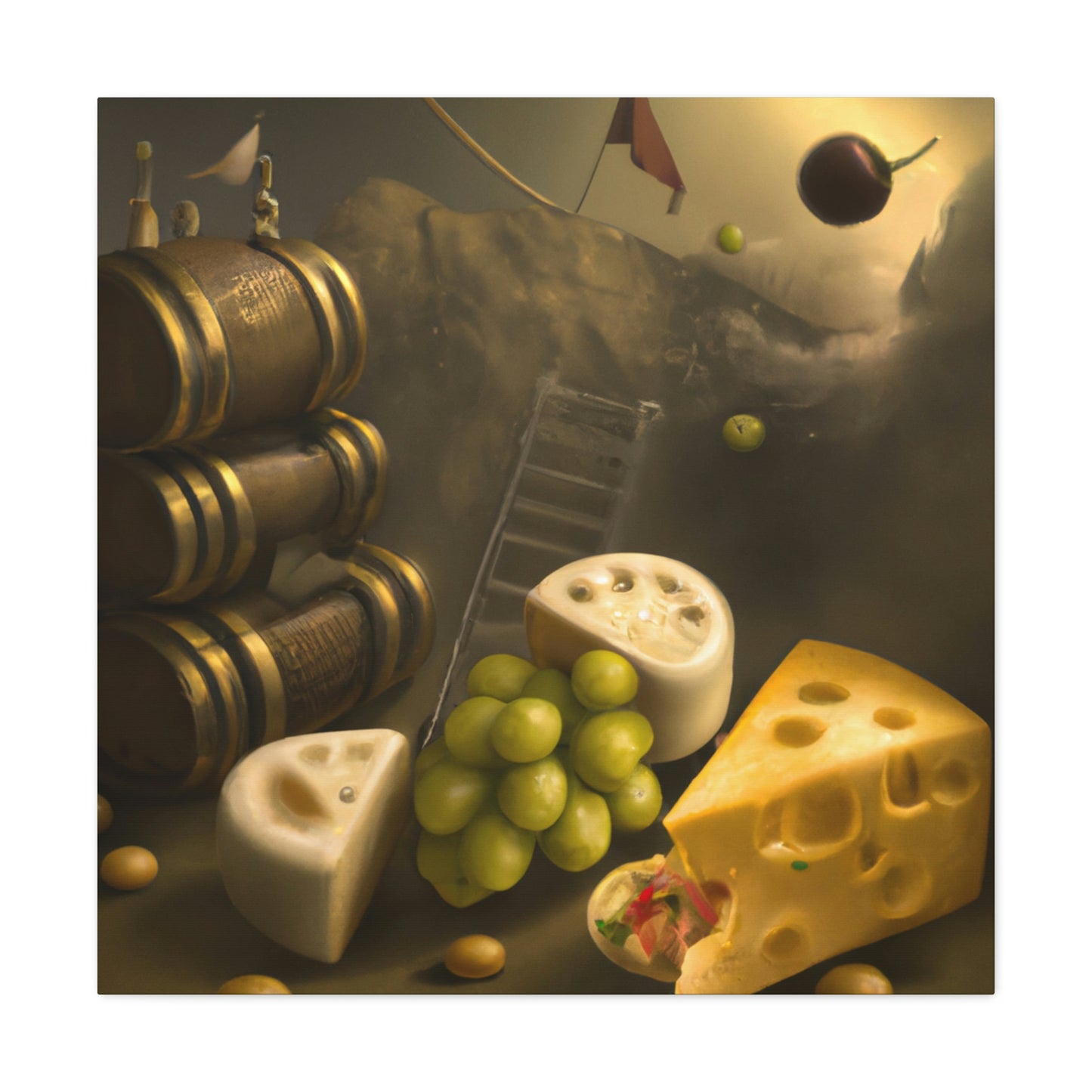 "Cheese Grapes Steampunk" - Canvas