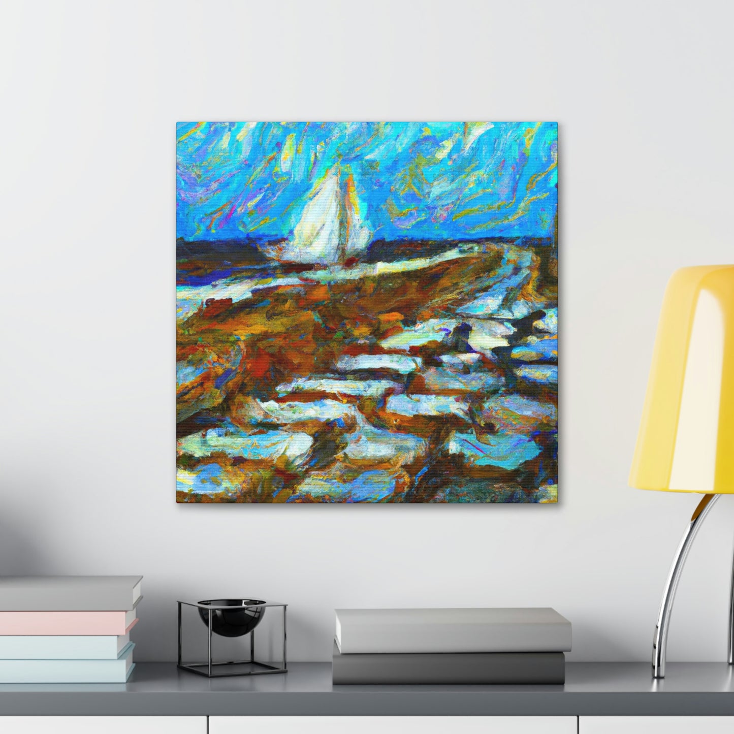 Seawall on the Shore - Canvas