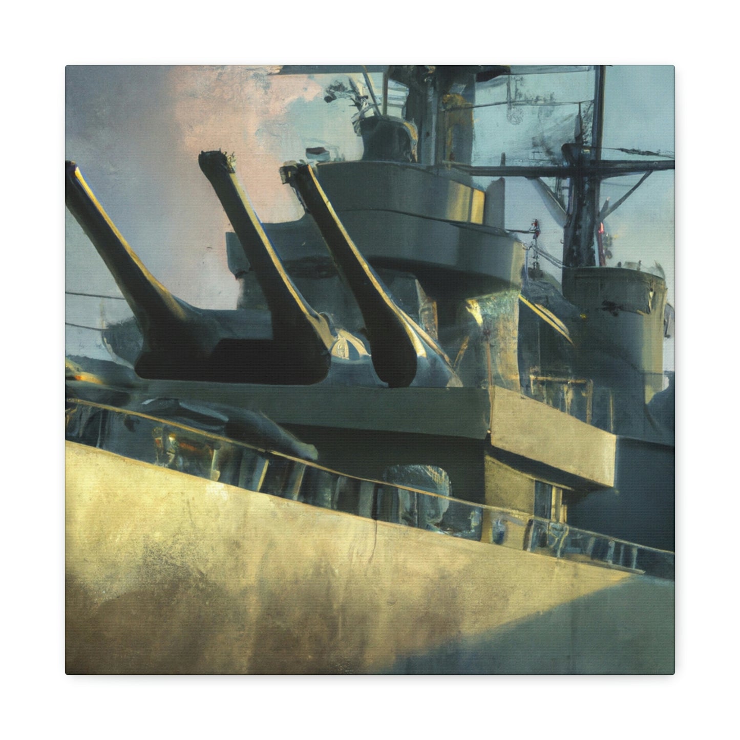 "Battleship in Fog" - Canvas