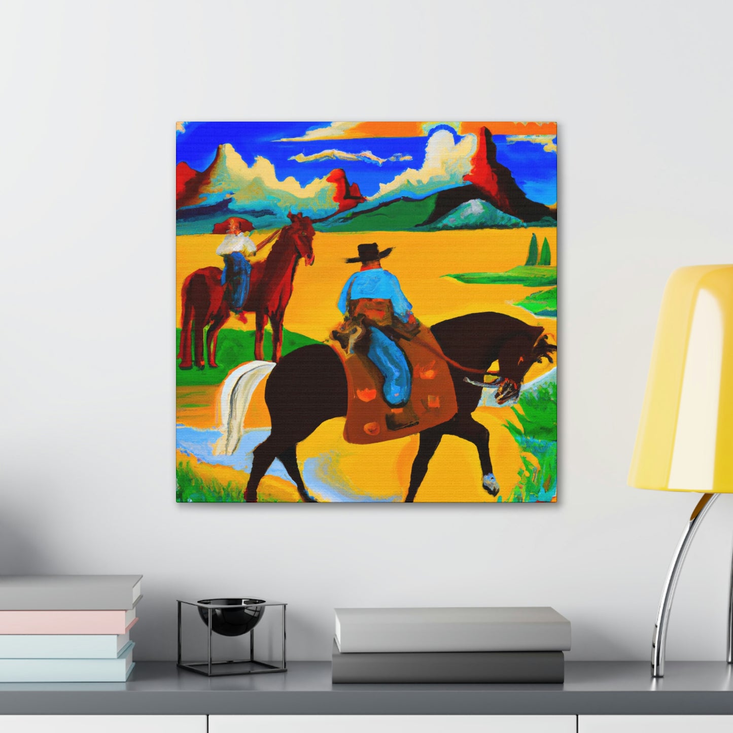 Grazing Horses Sunset - Canvas