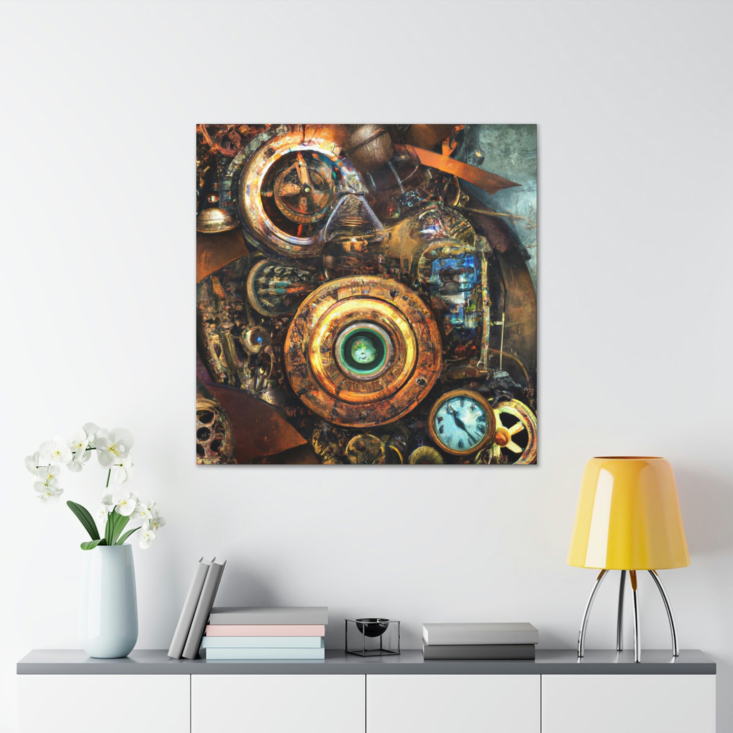 "Clockwork Obsidian Dream" - Canvas