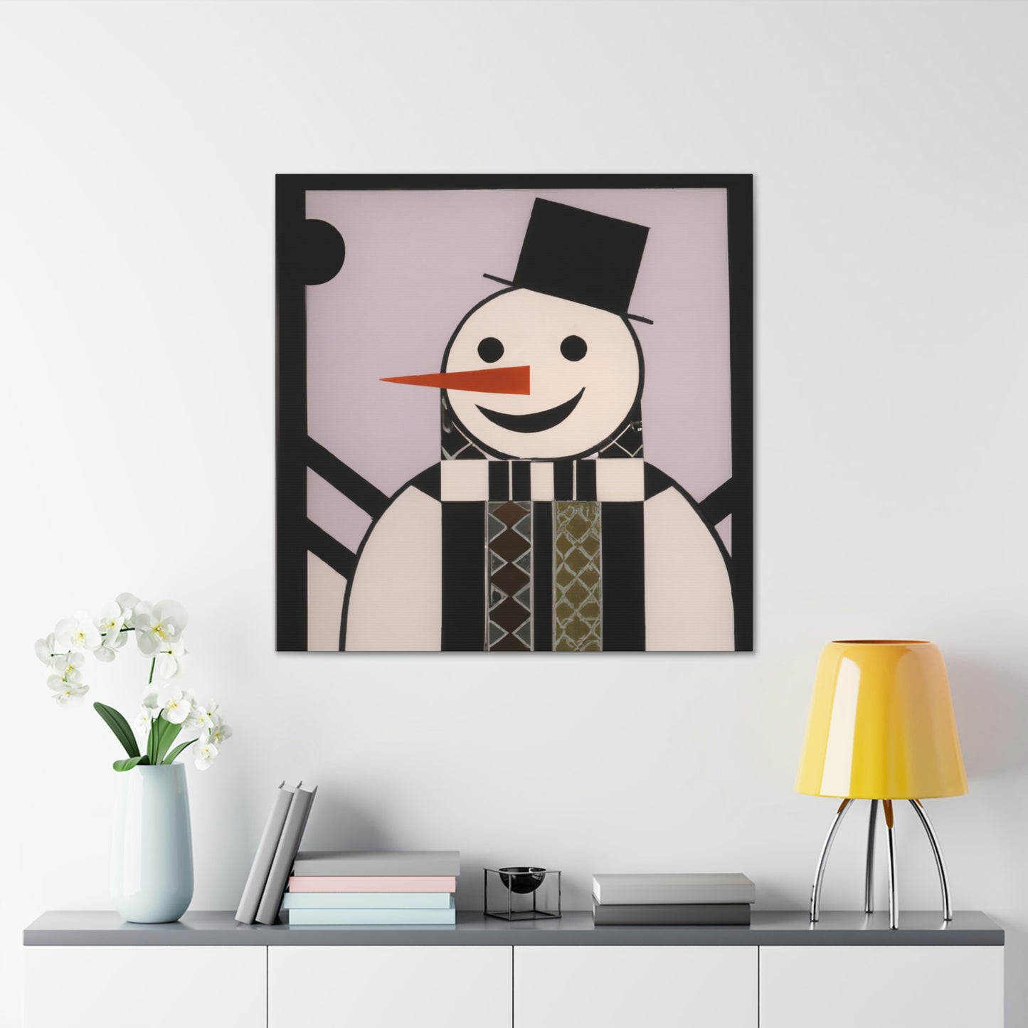 "Frosty Art Deco Snowman" - Canvas