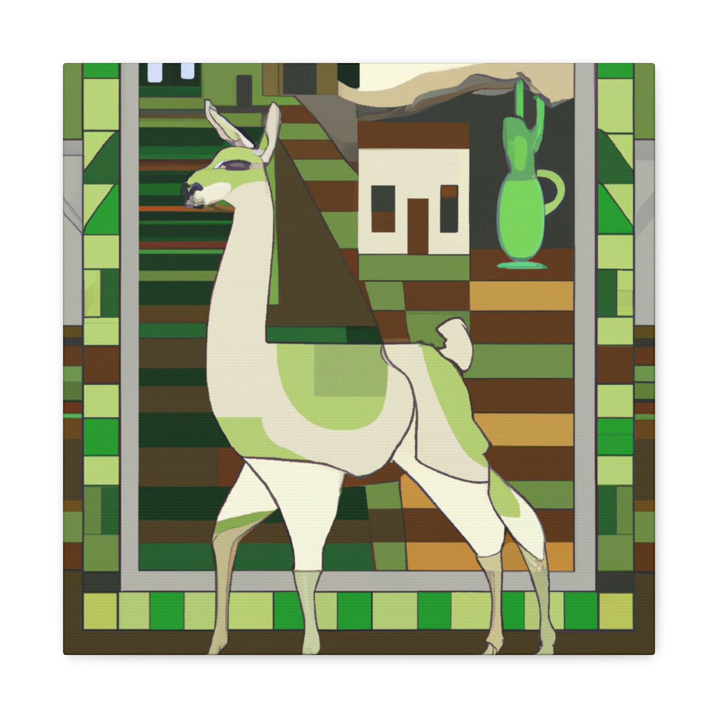 "Llama Art Deco Dream" - Canvas