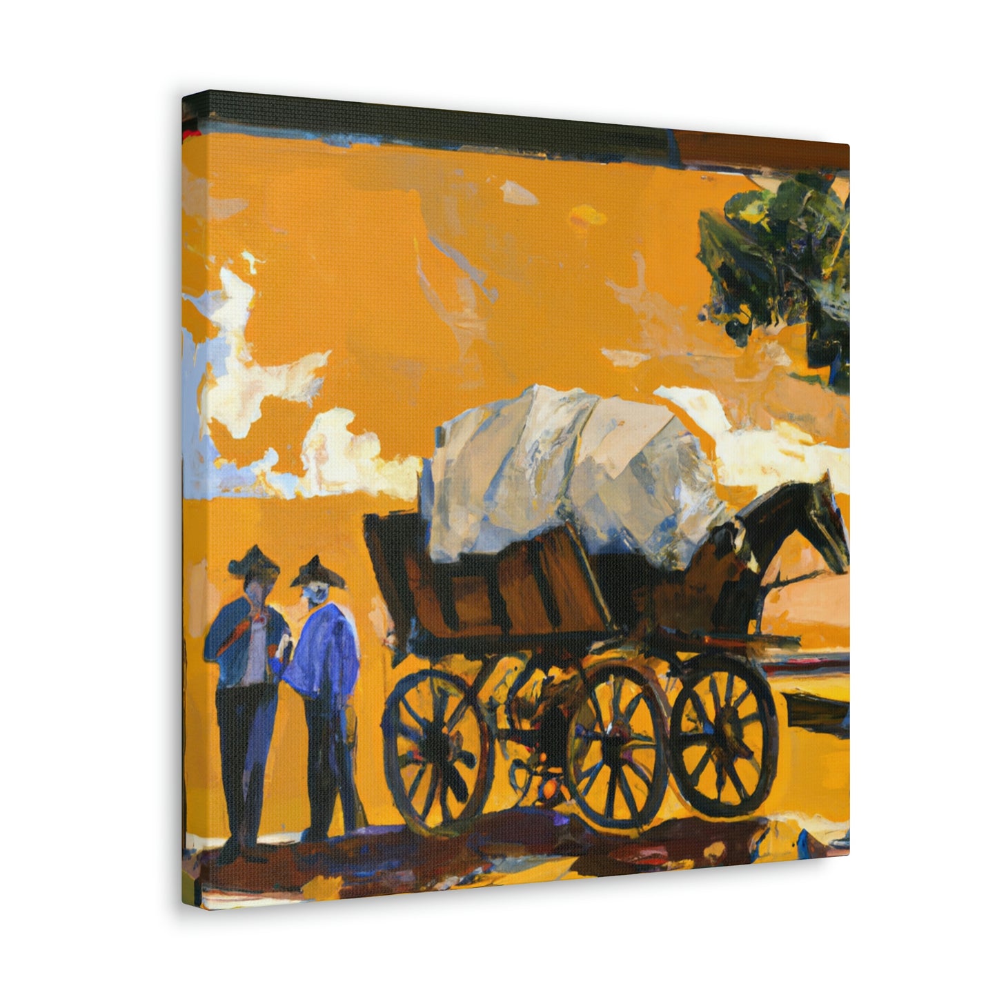 Wagon in Moonlight. - Canvas